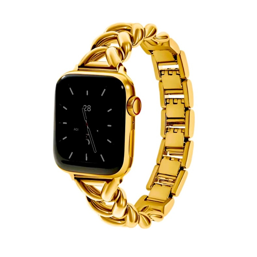 Goldenerre Herringbone Stainless Steel Band for the Apple Watch, Gold